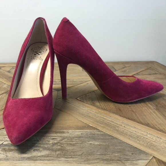 Vince Camuto Cranberry Suede Heel - Picture 2 of 5